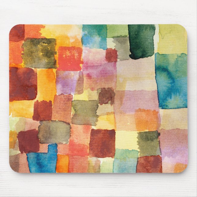 Untitled abstract watercolor squares - Paul Klee Mouse Mat (Front)