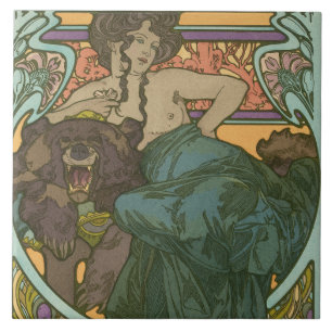 Untitled by Alphonse Mucha (1902) Tile