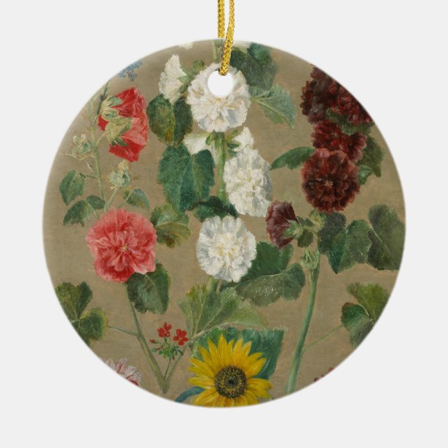Untitled (Flowers) (oil on board) Ceramic Tree Decoration (Front)