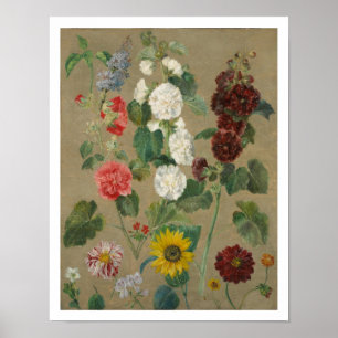 Untitled (Flowers) (oil on board) Poster