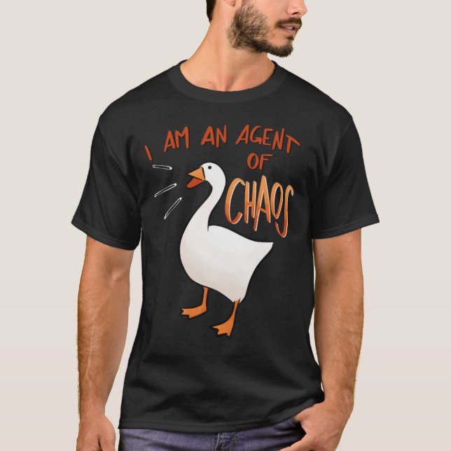 Untitled Goose Game Agent of Chaos Sticker T-Shirt (Front)