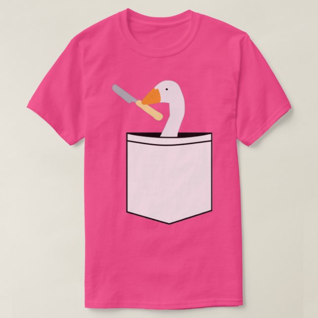 Untitled Goose with Butter Knife in a Fake Pocket T-Shirt (Design Front)