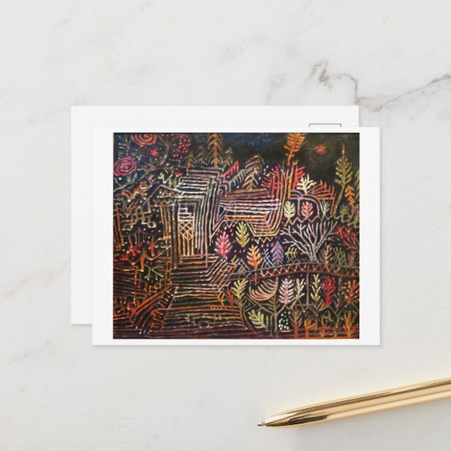 Untitled (Reconstruction) by Paul Klee 1926  Postcard (Front/Back In Situ)