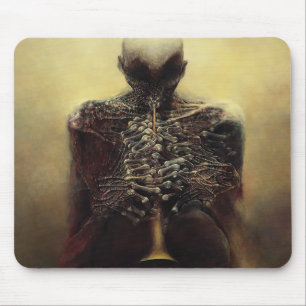 Untitled (The Flautist) by Zdzislaw Beksinski Mouse Mat