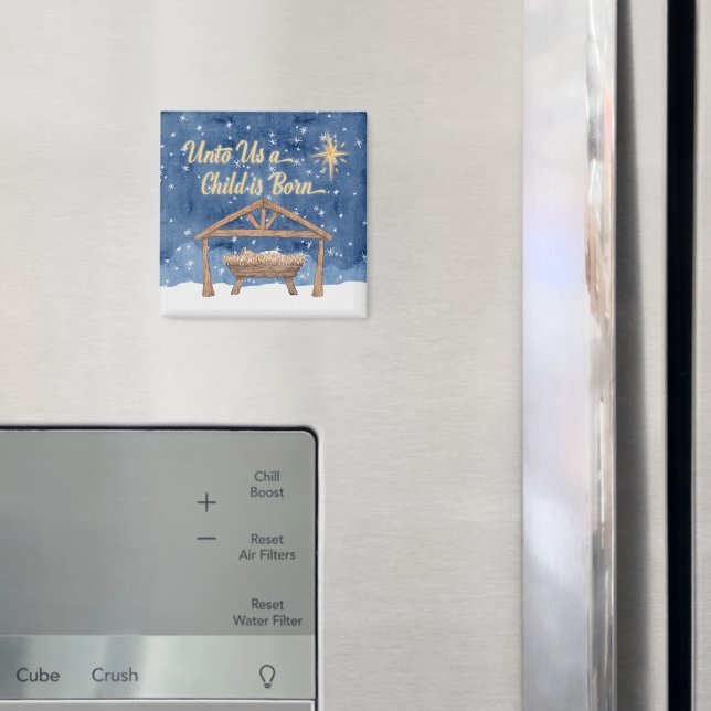 Unto Us A Child Is Born Christmas Nativity Magnet (In Situ (Fridge))