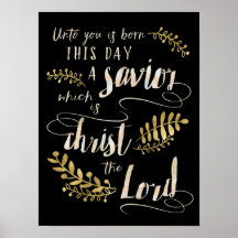 Unto You is Born This Day A Saviour Art Poster