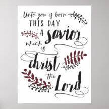 Unto You is Born This Day A Saviour Art Poster
