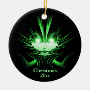 Unusual Alien Holiday Ornament with Year