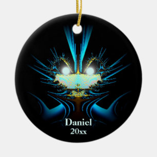 Unusual Alien Ornament Custom Name and Year