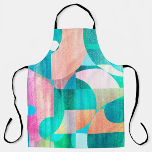 unusual bright colourful geometric abstract patter apron