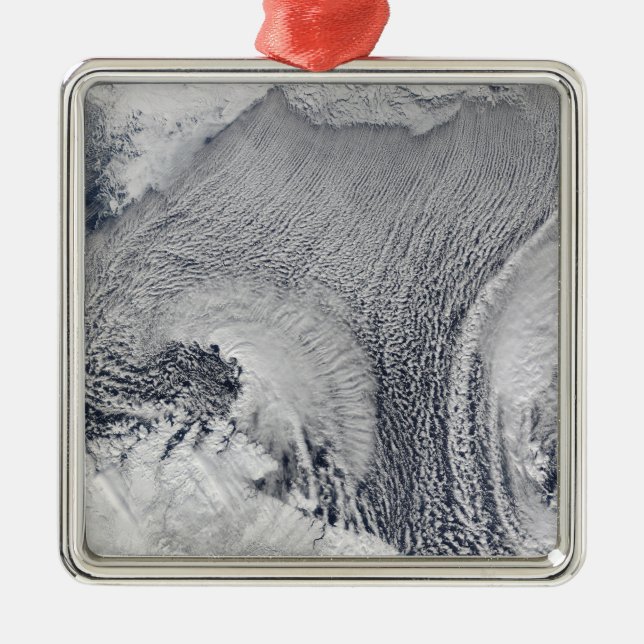 Unusual cloud formations over the Barents Sea Metal Tree Decoration (Front)