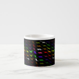 Unusual cool rainbow colourful cute dinosaur espresso cup