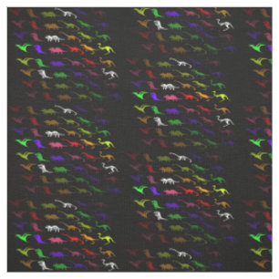 Unusual cool rainbow colourful cute dinosaur fabric