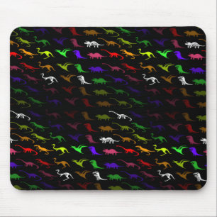 Unusual cool rainbow colourful cute dinosaur mouse mat