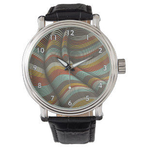 Unusual Curved Decorative Flex Lines Watch