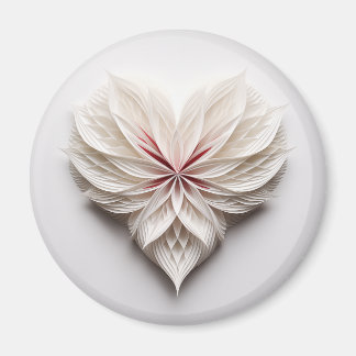 Unusual feathery heart magnet