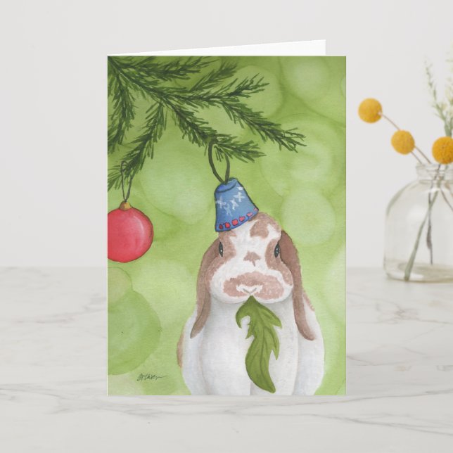 Unusual Holiday Animals: Bunny Greeting Card A5 (Front)