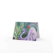 Unusual Holiday Animals: Octopus Card 4"x5.6"