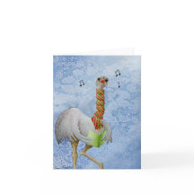 Unusual Holiday Animals: Ostrich Card 4"x5.6"