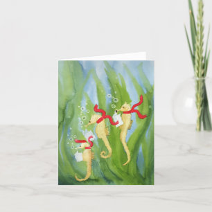 Unusual Holiday Animals: Seahorse Card 4"x5.6"