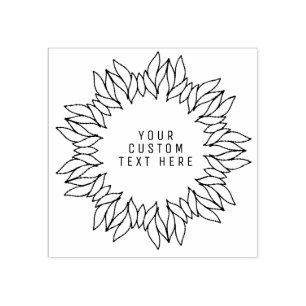 Unusual Leaf Wreath Custom Address Stamp   Botanic