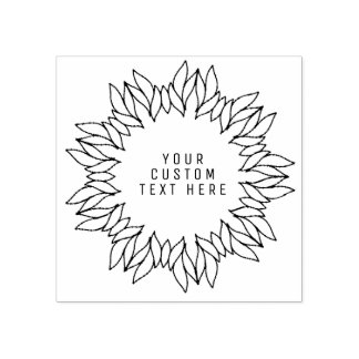 Unusual Leaf Wreath Custom Address Stamp | Botanic