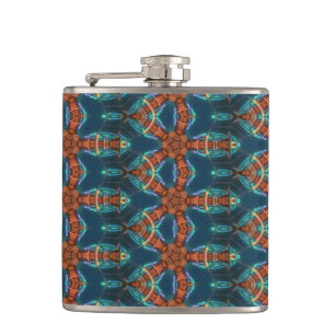 unusual pattern of brown and green flask