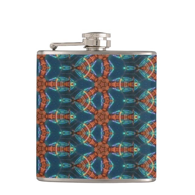 unusual pattern of brown and green flask (Front)