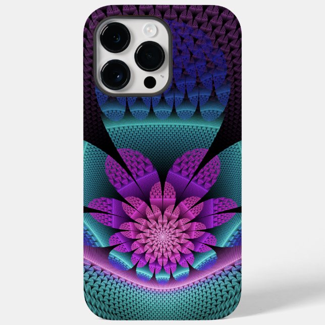 Unusual Patterned Colourful Fantasy Flower Fractal Case-Mate iPhone Case (Back)
