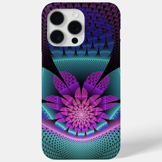Unusual Patterned Colourful Fantasy Flower Fractal Case-Mate iPhone Case (Back)
