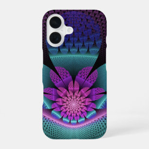 Unusual Patterned Colourful Fantasy Flower Fractal iPhone 16 Case