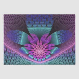 Unusual Patterned Colourful Fantasy Flower Fractal Tissue Paper