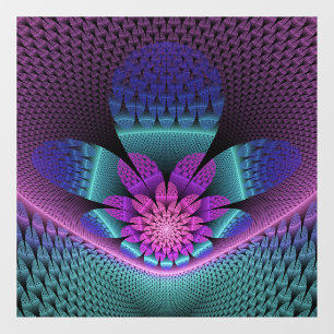 Unusual Patterned Colourful Fantasy Flower Fractal Window Cling
