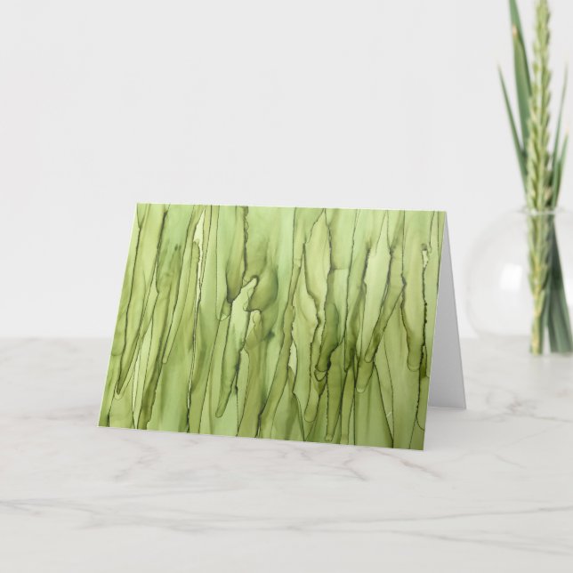 Unusual Peridot Green Blank Notecard (Front)