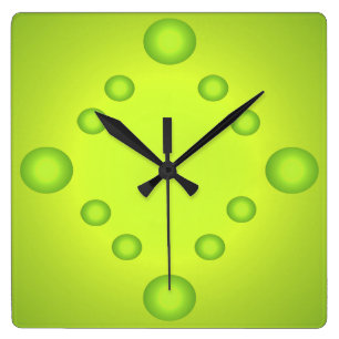 Unusual Pop Art Lime Suns Clock Green 4