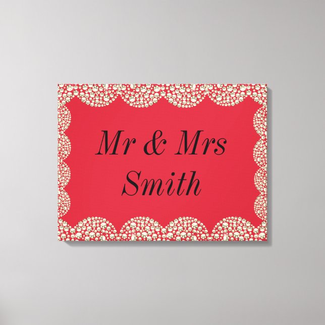 Unusual pretty personalised wedding canvas gift print (Front)