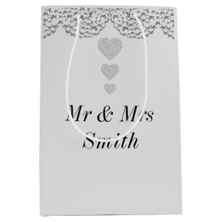 Unusual pretty personalised wedding gift bag