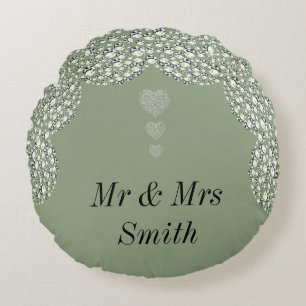 Unusual pretty personalised wedding gift pillow