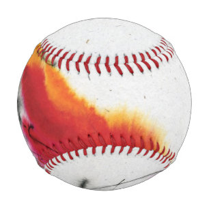 Unusual Rooster. Calligraphy and watercolor. Baseball