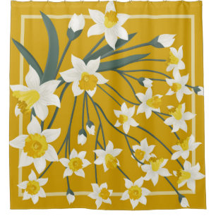 Unusual scarf floral print. Modern style millefleu Shower Curtain
