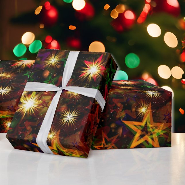 Unusual Twinkle Stars Christmas Gift Wrapping Paper (Creator Uploaded)