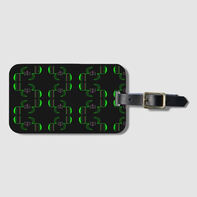 Unusual Venus Flytrap Pattern Luggage Tag (Front Horizontal)