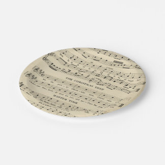 Unusual Vintage Christmas Music Sheet Paper Plate