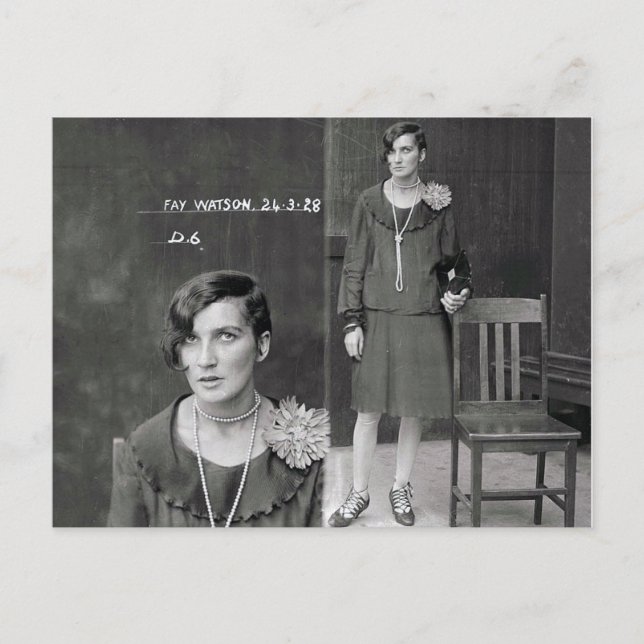 Unusual Vintage Criminal Mug Shot Photograph Postc Postcard (Front)