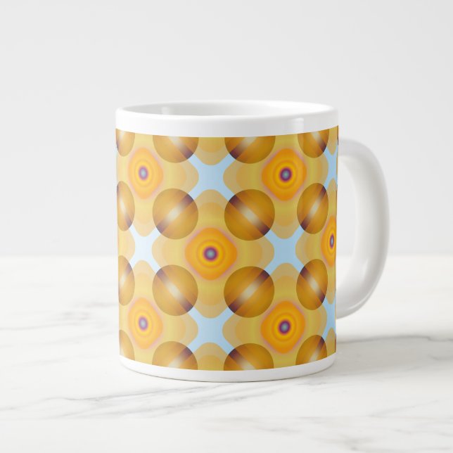 Unusual  Yellow Geometric Large Coffee Mug (Front Right)