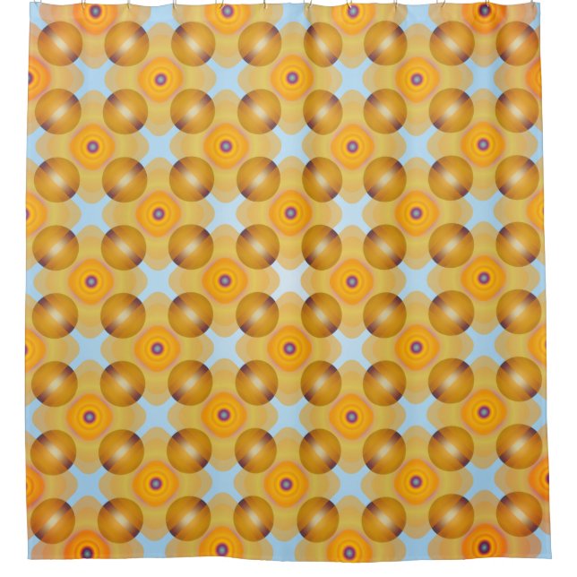 Unusual  Yellow Geometric Shower Curtain (Front)
