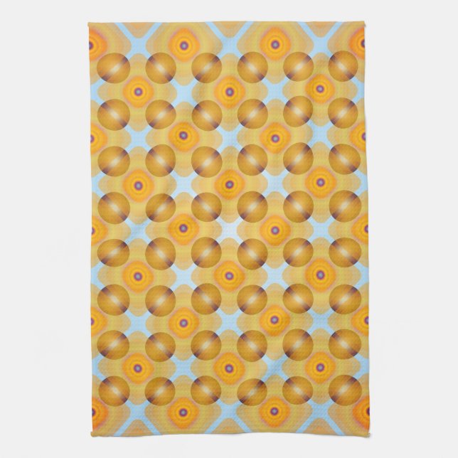 Unusual  Yellow Geometric Tea Towel (Vertical)
