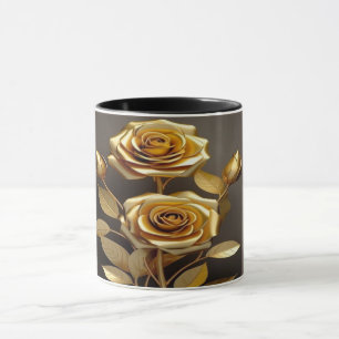 Unveiling Eternity: A Mug with Roses Dipped in Gol
