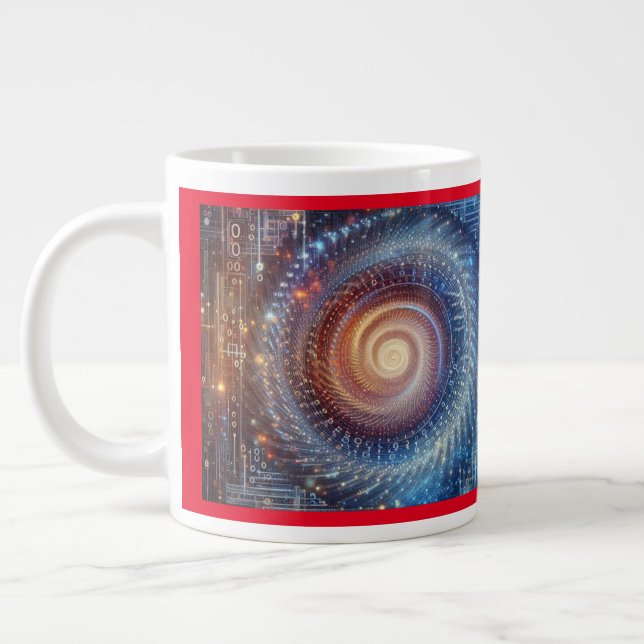 Unveiling the Digital Realm Large Coffee Mug (Left)
