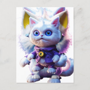 Unveiling the Enigmatic CGI White Cat Monster:  Postcard